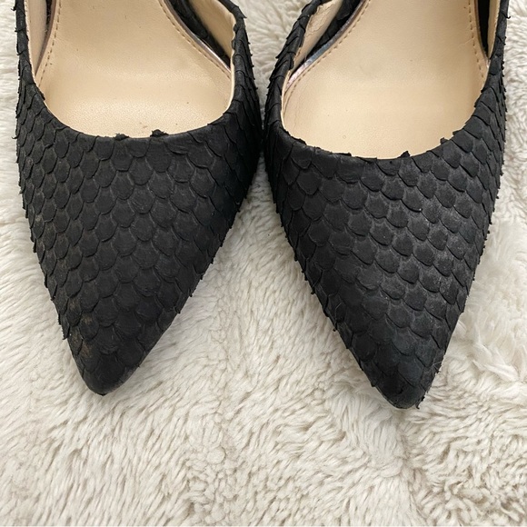 Jessica Simpson Pheona Pump Black Leather Pointed Toe Stiletto Heels Size 9 - Picture 3 of 16